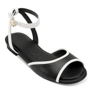 Karl Lagerfeld Paris Women's Cabria Ankle Strap Flat Sandals